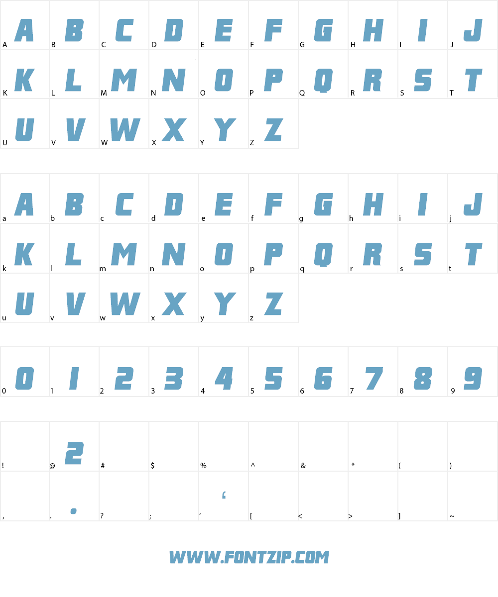 Franklin M54 Font Character